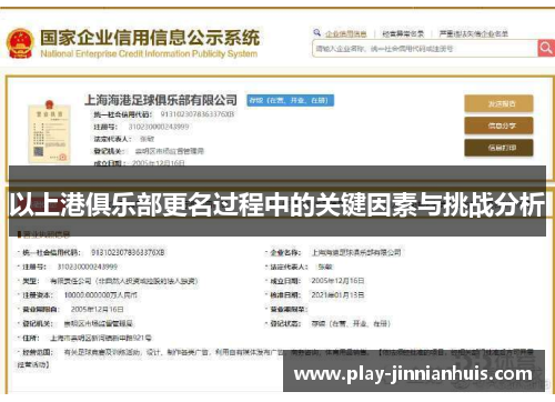以上港俱乐部更名过程中的关键因素与挑战分析